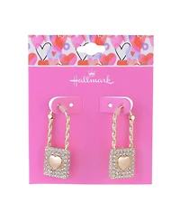 Hallmark Heart & Stone Lock Earrings