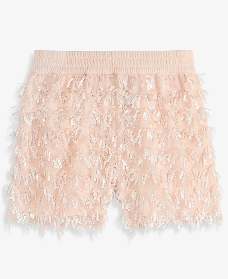 Women's Sequin Fringe Pull-On Shorts, Macy's Exclusive- Molly Rogers Capsule Collection