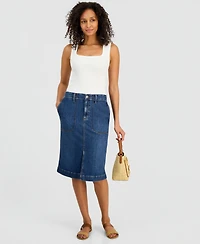 Style & Co Women's High-Rise Denim Skirt, Macy's Exclusive