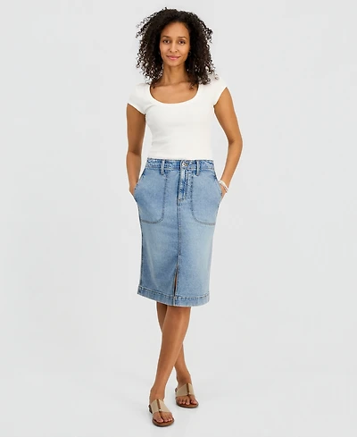 Style & Co Women's High-Rise Denim Skirt, Macy's Exclusive