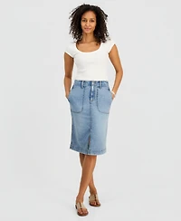 Style & Co Women's High-Rise Denim Skirt, Macy's Exclusive