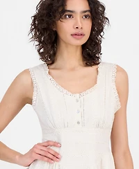 And Now This Women's Embroidered Crochet-Trim Mini Dress, Macy's Exclusive