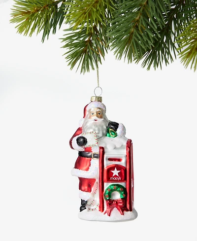 Holiday Lane Macy's Santa With Mailbox Ornament, Macy's Exclusive