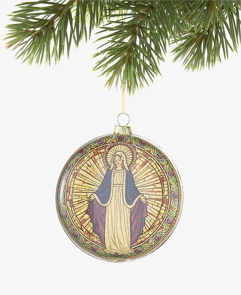 Holiday Lane Blessed Holy Mary Disk Ball Ornament, Macy's Exclusive