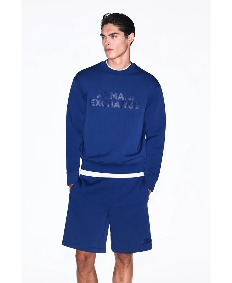 A|X Armani Exchange Men's Elevated Logo Crewneck Sweatshirt