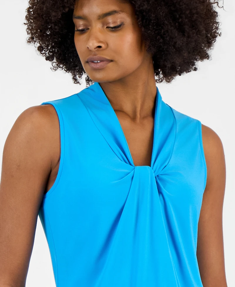 Kasper Women's Sleeveless Knotted-Front Top