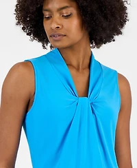 Kasper Women's Sleeveless Knotted-Front Top