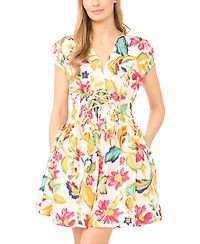 CeCe Women's V-Neck Multi Tie Mini Dress