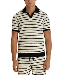Karl Lagerfeld Paris Men's Short-Sleeve Stripe Knit Polo Shirt