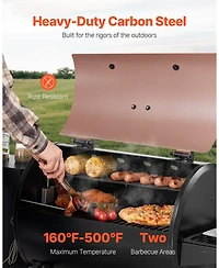 Ecooso Wood Pellet Grill Smoker, 8-in-1 Outdoor Bbq, 456 Sq. In. Cooking Area, Digital Controller, Meat Probe, 500°F Max