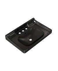 Sillysis 28" Bathroom Ceramic Sink Basin with 3 Faucet Holes, Rectangular Countertop Vanity with Overflow for Modern Bathroom