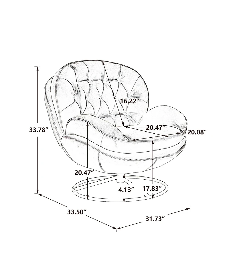Simplie Fun Accent Chair Tv Chair Living Room Chair With Ottoman