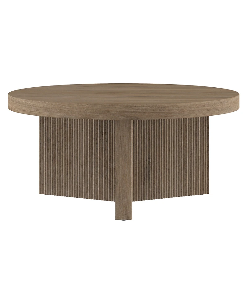 Hudson & Canal Holm 32" Wide Round Fluted Coffee Table