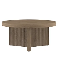 Hudson & Canal Holm 32" Wide Round Fluted Coffee Table