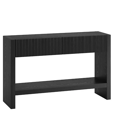 Hudson & Canal Manzanita 48" Solid Wood Wide Rectangular Fluted Console Table