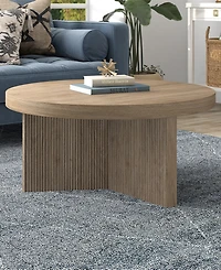 Hudson & Canal Holm 32" Wide Round Fluted Coffee Table