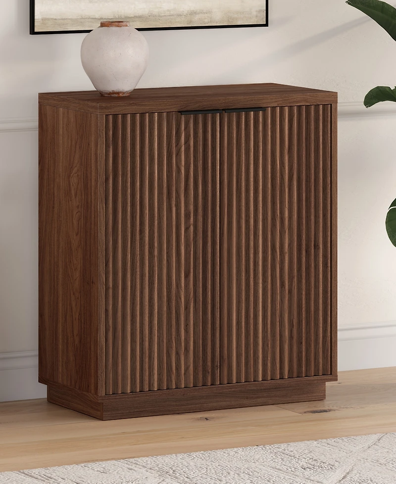 Hudson & Canal Mansfield 28" Wide Rectangular Fluted Accent Cabinet