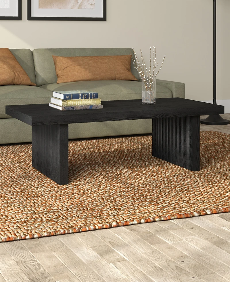 Hudson & Canal Soren 48" Wide Rectangular Fluted Coffee Table