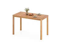 Slickblue Patio Acacia Wood Dining Table with Slatted Tabletop, Seats 4–6 People