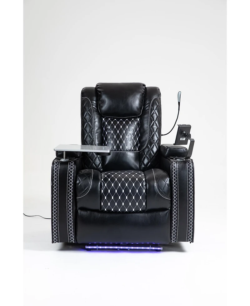 Clihome Power Zero Gravity Recliner with Multifunctional Features - Storage Armrest & Cup Holder - Laptop Table & Phone Holder- Reading Light