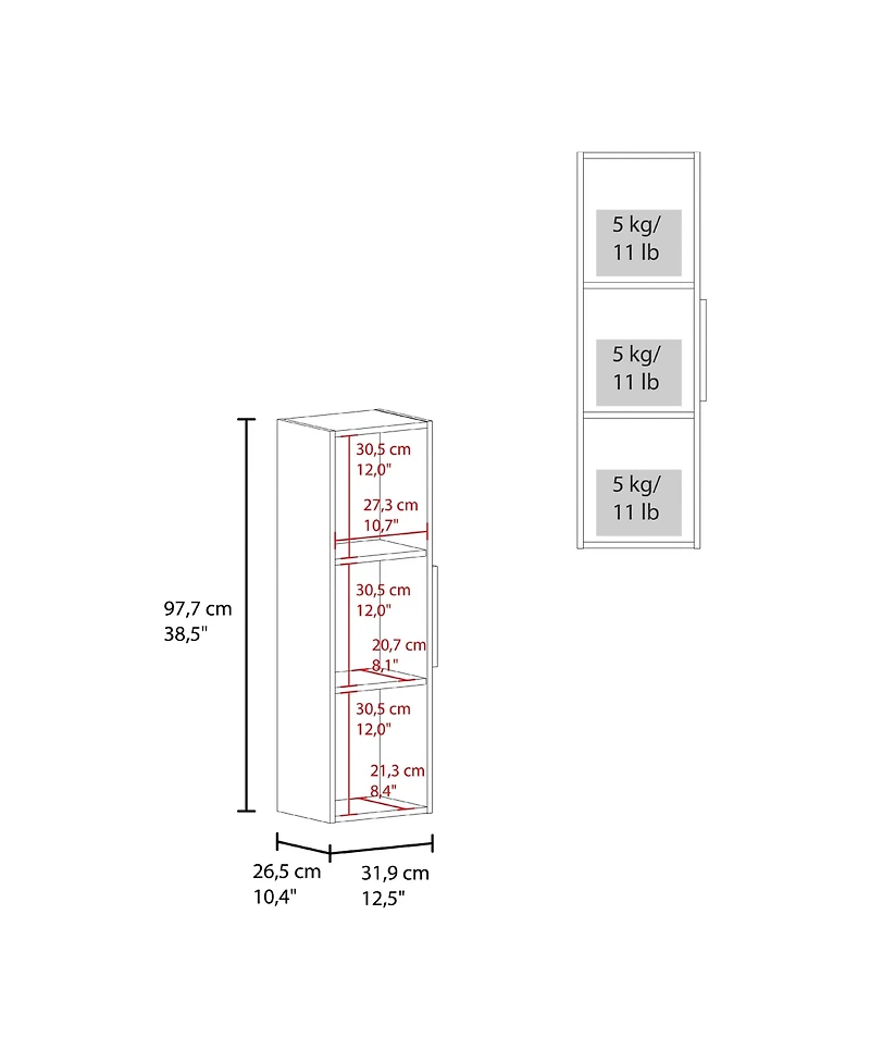 Fm Furniture Nottingham Medicine Cabinet, Three Interior Shelves