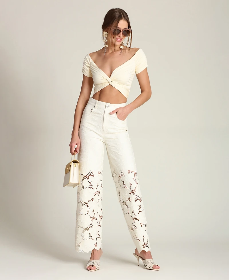Pant Embroidered Cutout