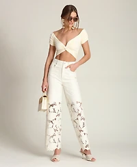 Pant Embroidered Cutout