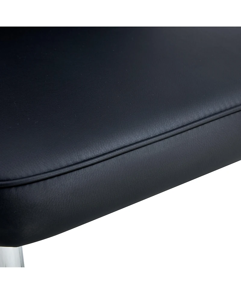 Modern minimalist dining chairs, black Pu leather curved backrest and seat cushions, electroplated metal chair legs, suitable for restaurants, bedroom