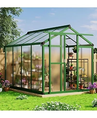 gaomon Walk-In house, Polycarbonate Panels, Adjustable Roof Vent & Sliding Door, Aluminum Frame, Garden & Patio