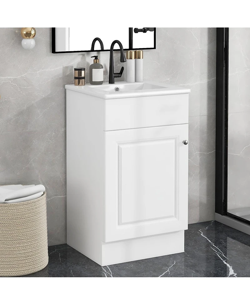 Sillysis Bathroom Vanity with Sink, Painted Mdf Cabinet, Soft Close Door, Adjustable Shelf & Organizer for Small Spaces