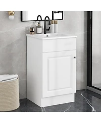 Sillysis Bathroom Vanity with Sink, Painted Mdf Cabinet, Soft Close Door, Adjustable Shelf & Organizer for Small Spaces