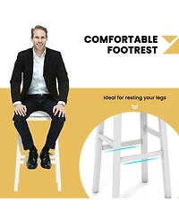 Gymax 4 Pcs Saddle Bar Stools Bar Height Backless Island Pub Chairs Kitchen