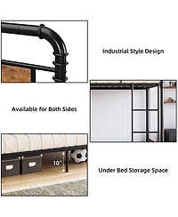 gaomon Metal Bunk Bed Heavy Duty Twin Bunk Guardrail Ladder Convertible No Box Spring