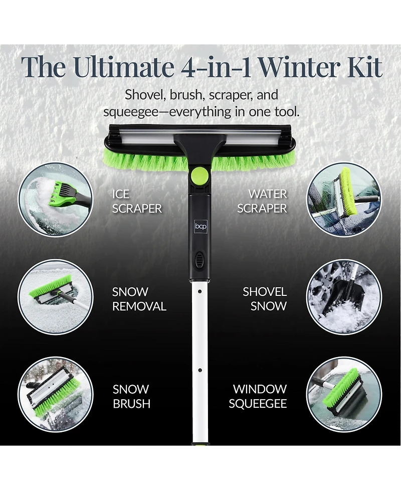 Best Choice Products 39" Extendable Snow Brush with Shovel, Squeegee and Ice Scraper Storage Bag