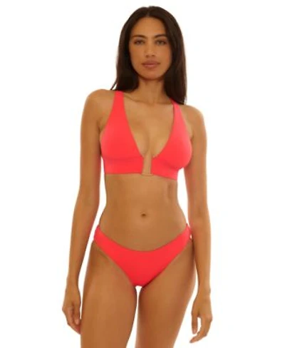 Becca Womens Color Code Maddison Wide Band Halter Top Shirred Back Hipster Bottoms