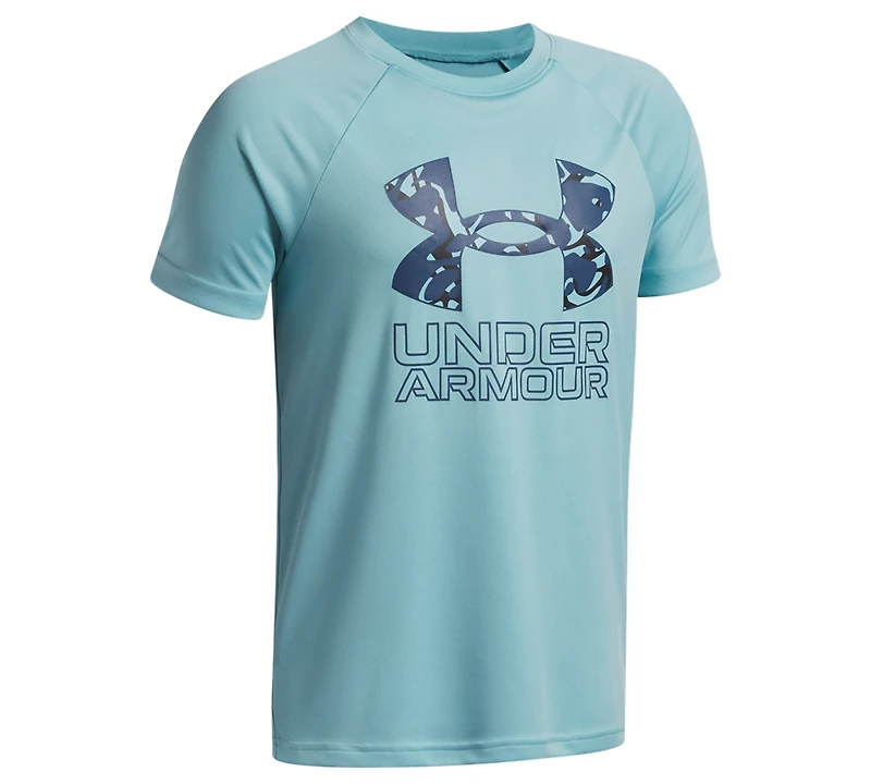 Under Armour Boys 7-20 Tech Hybrid Print Logo Graphic Short-Sleeve T-Shirt