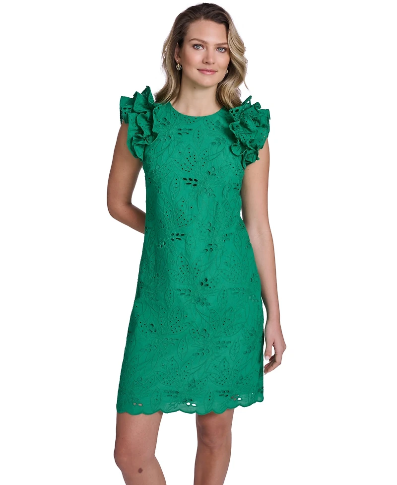 Jessica Howard Women's Sleeveless Crew Neck Sheath Dress