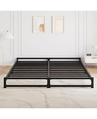 gaomon 6-Inch Queen Metal Bed Frame Heavy Duty Platform Steel Slat Support Mattress Foundation No Box Spring Noise-Free