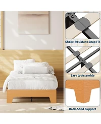 gaomon Platform Bed Frame with Underbed Storage-10.24 Inch Clearance-Wood and Metal Slat Support-No Headboard-No Box Spring Needed