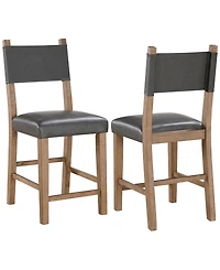 Macai 2-Pc. Faux Leather Counter Height Chair Set