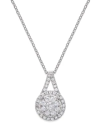 Diamond Pendant 18" Necklace (1/2 ct. t.w.) in Sterling Silver