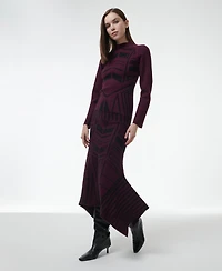 Leem Women's Geometric Jacquard Handkerchief Skirt