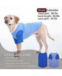 Aronkl 2 Pack Breathable Cotton Spandex Dog T-shirts for Year-Round Comfort