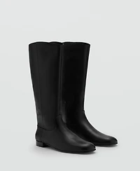 Mango Women's Zipper Leather Boots