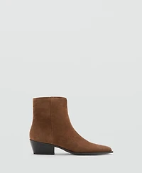 Mango Women's Heel Suede Ankle Boots