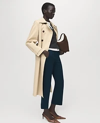 Mango Women's Straight-Cut Crop Pants