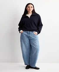 Mango Women's High-Waisted Barrel Jeans
