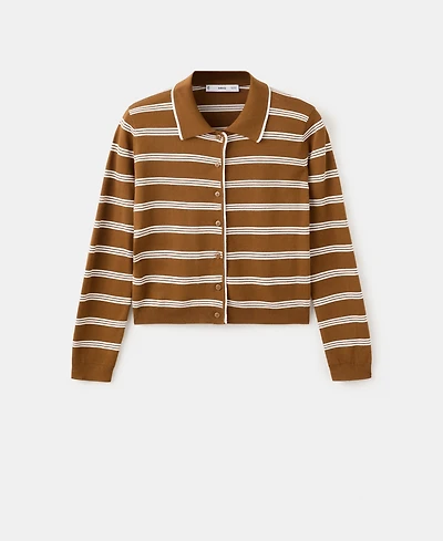 Mango Women's Shirt Collar Cardigan