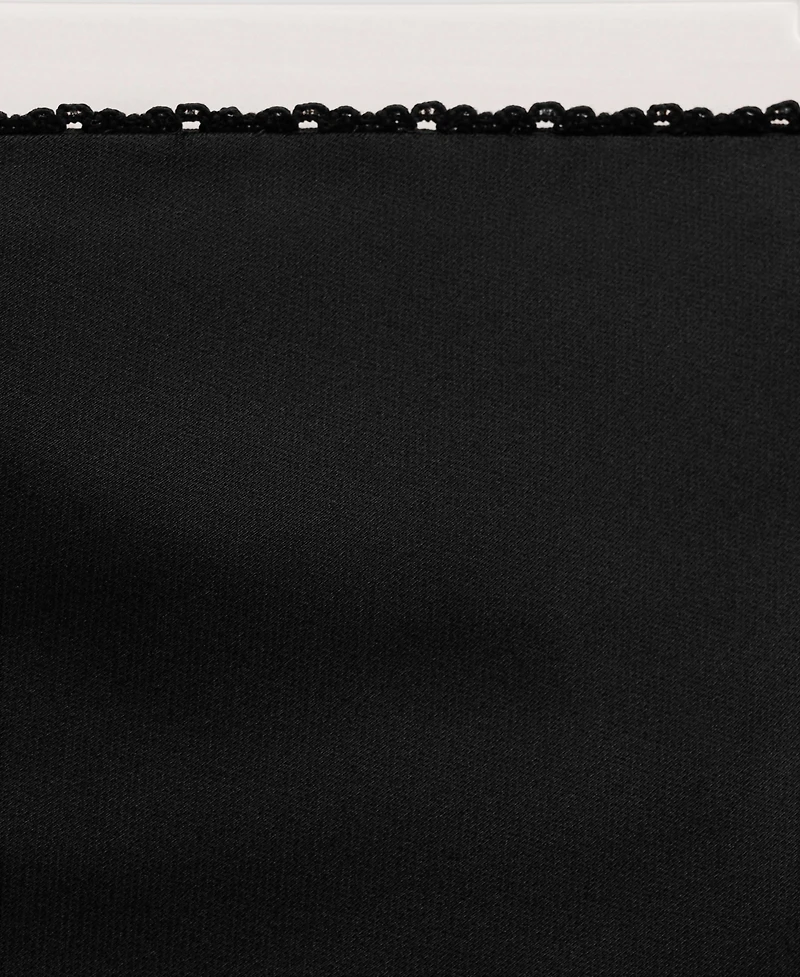 Mango Women's Satin Lace Asymmetrical Short Skirt