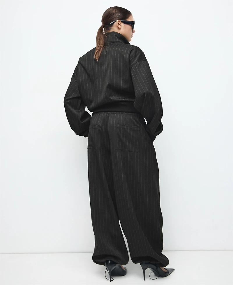 Mango Women's Pinstripe Balloon Trousers